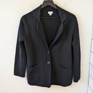 J. Crew Factory 2023 Black Cotton Two Button Sweater Blazer Size Small
